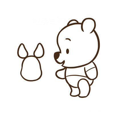 维尼熊和小猪简笔画