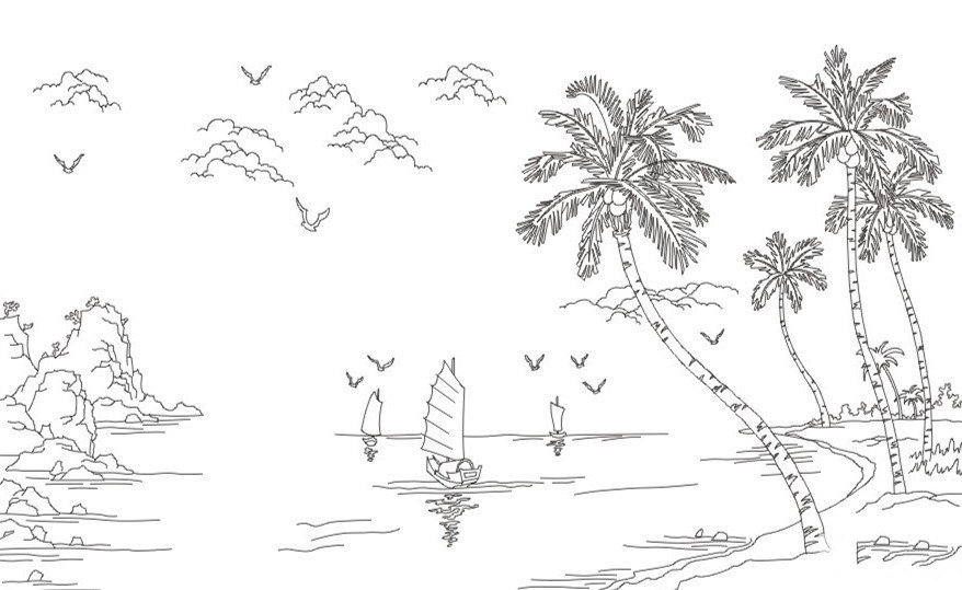 2016年儿童椰子树简笔画大全