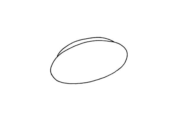 2.在椭圆上画一个弧形。