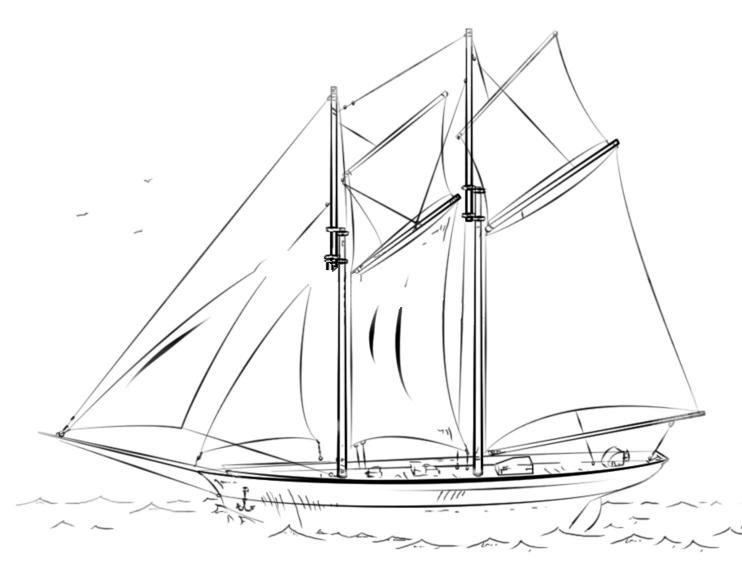 如何画帆船