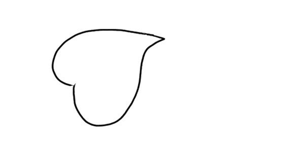 1.先画一个心形，是四叶草的第一片叶子。
