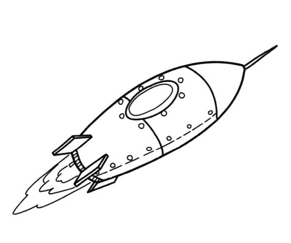 高速飞行的火箭简笔画