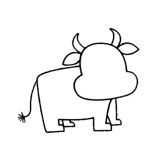 奶牛简笔画实例及步骤