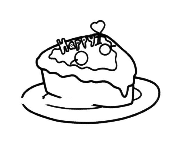 简笔画图片美味的蛋糕