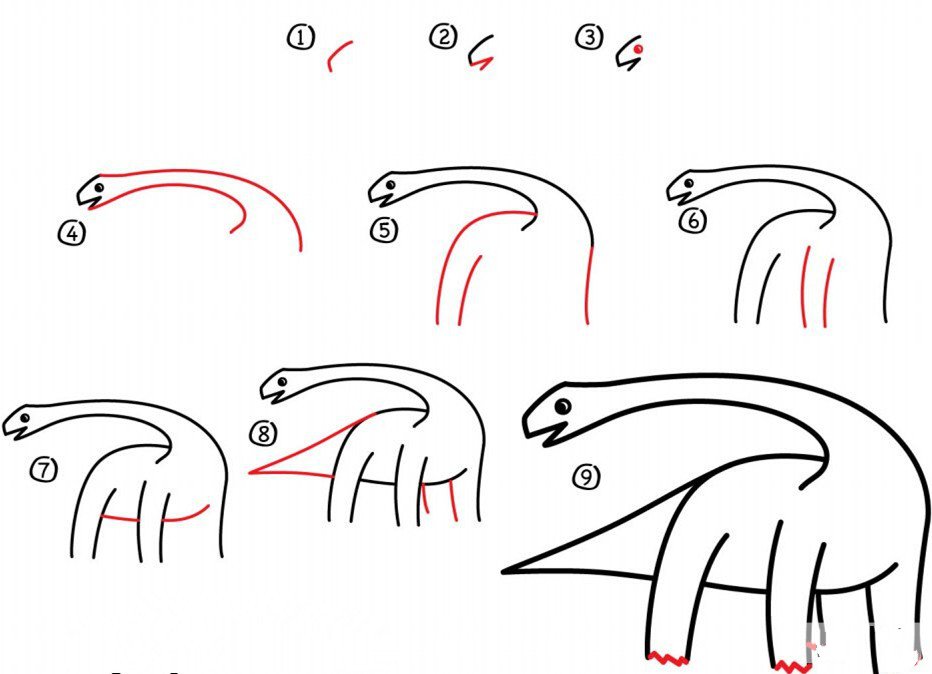 动物简笔画 关于恐龙的简笔画