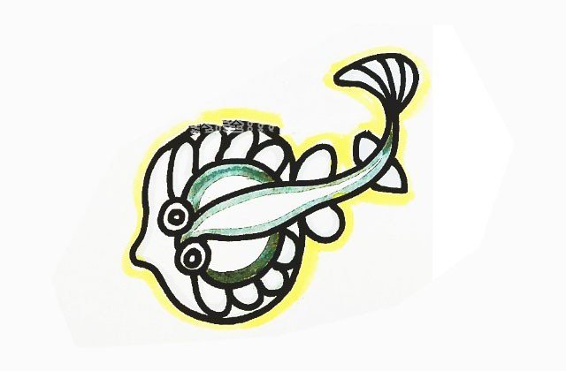 海洋鱼类的简笔画图片6