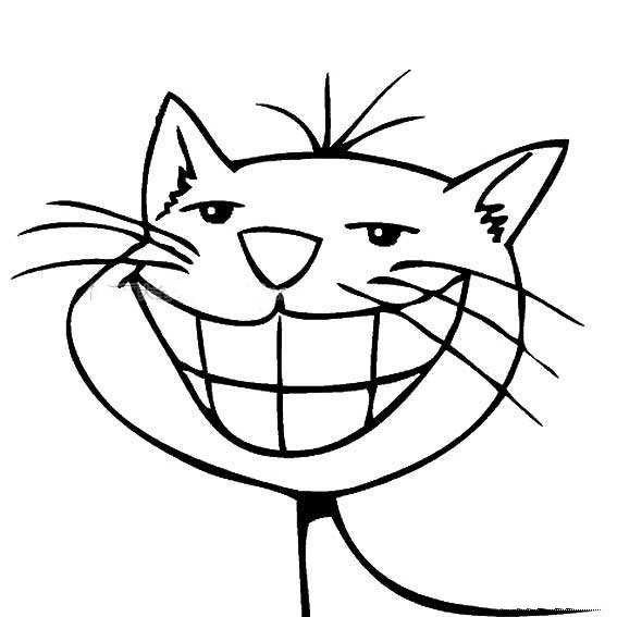 大笑的猫简笔画图片