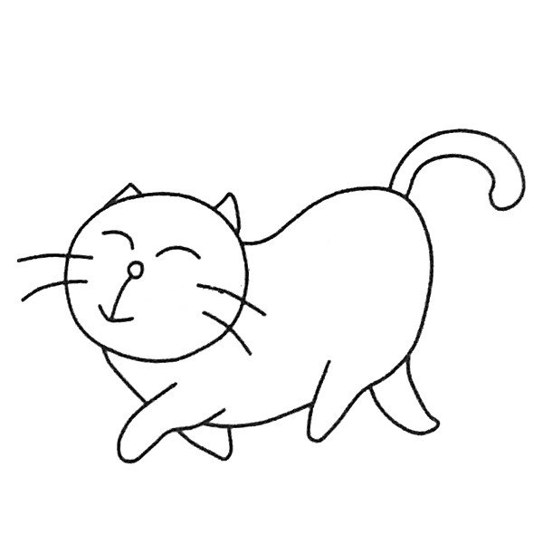悠闲的小猫简笔画图片