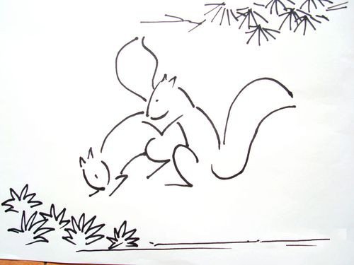 松鼠的简笔画画法