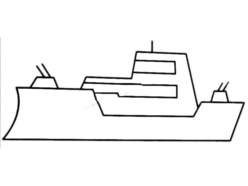 简单的军舰简笔画图片