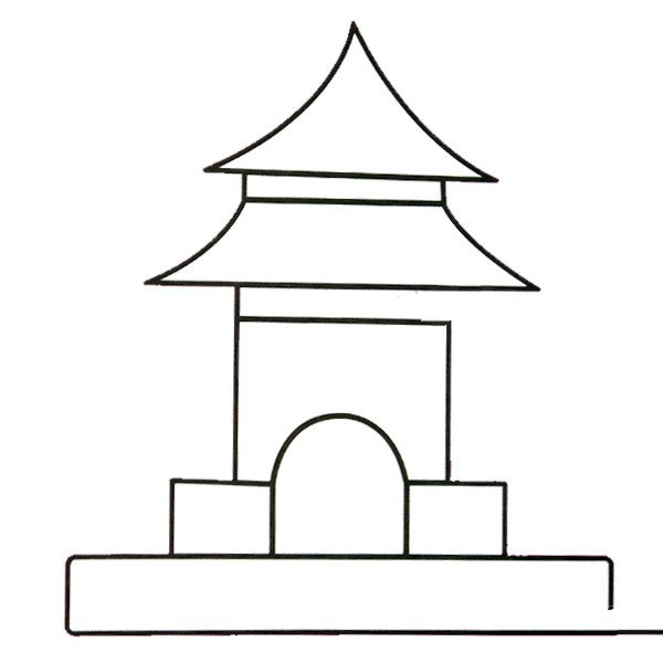 寺庙简笔画图片