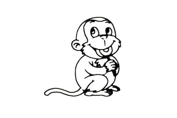 可爱的小猴子简笔画图片3