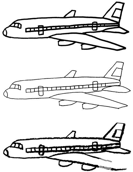 卡通客机简笔画图片