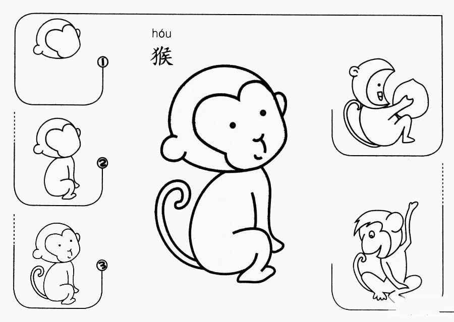 猴子怎么画