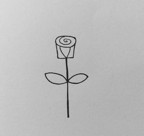 简单的玫瑰花简笔画画法