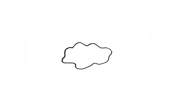 1.首先我们画出一片美丽的云朵。
