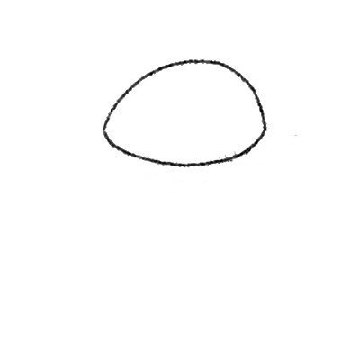 1.先画一个反扣着的半圆