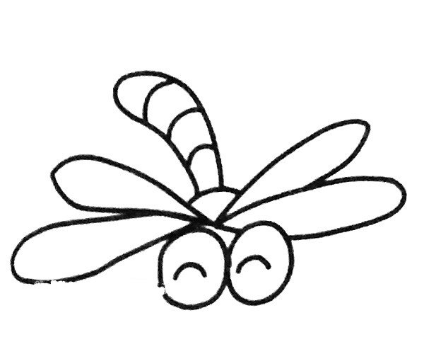 蜻蜓简笔画步骤4