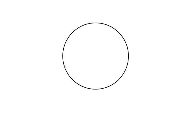 第一步  首先画出一个大大的圆，你希望太阳多大，就画多大。