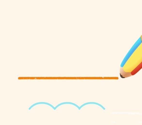 2.波浪上面添直线。