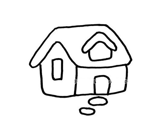 雪天里的房子简笔画4