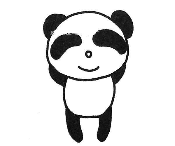 可爱的大熊猫简笔画4