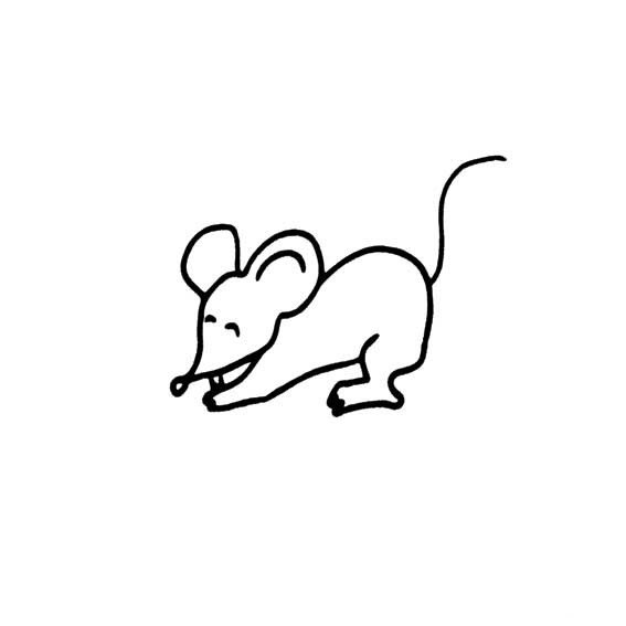 幼儿简笔画 可爱的老鼠简笔画