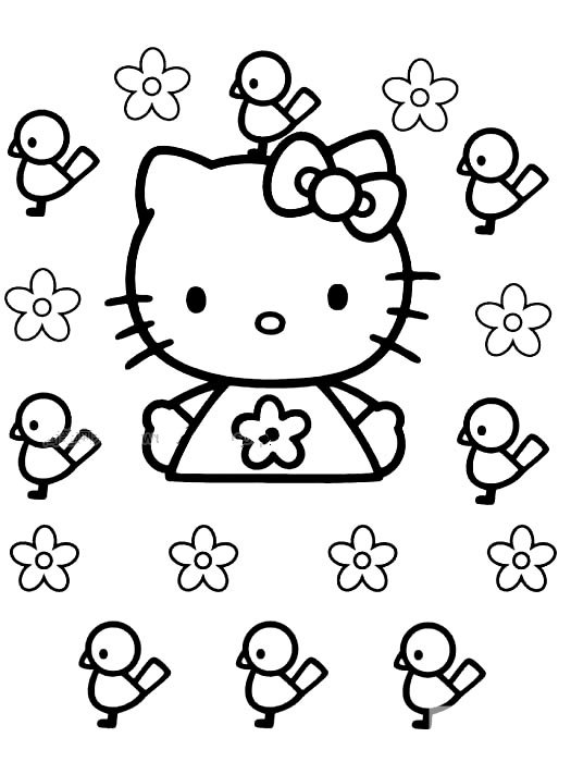hello kitty简笔画图片