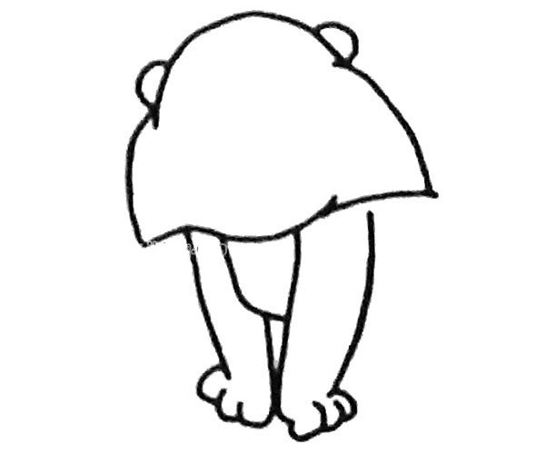 可爱小老虎简笔画步骤2