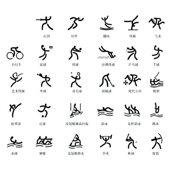 奥运会图片 奥运会体育运动标志简笔画