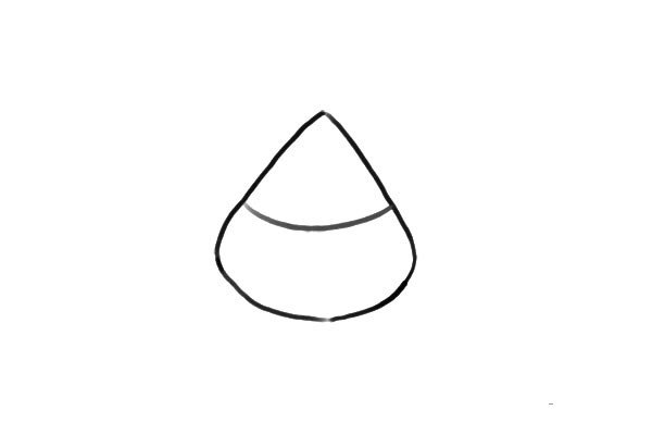 1.先画出一个三角形状作为蟹老板的身体轮廓。
