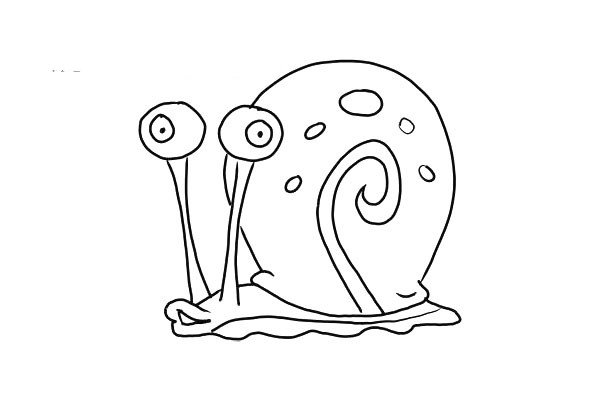 9步画出海绵宝宝中的小蜗牛