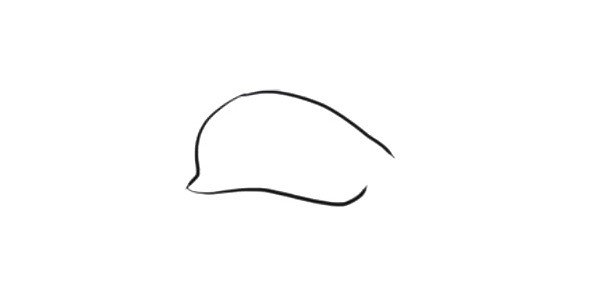 1.先画出阿奇的帽子轮廓。
