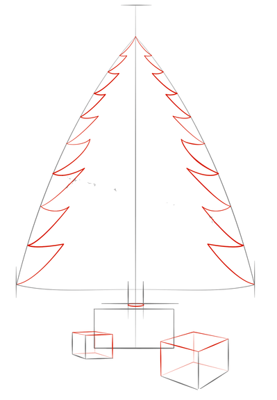 如何画圣诞树