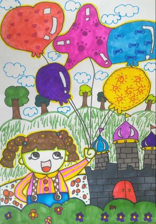 快乐的儿童节庆祝六一绘画作品欣赏