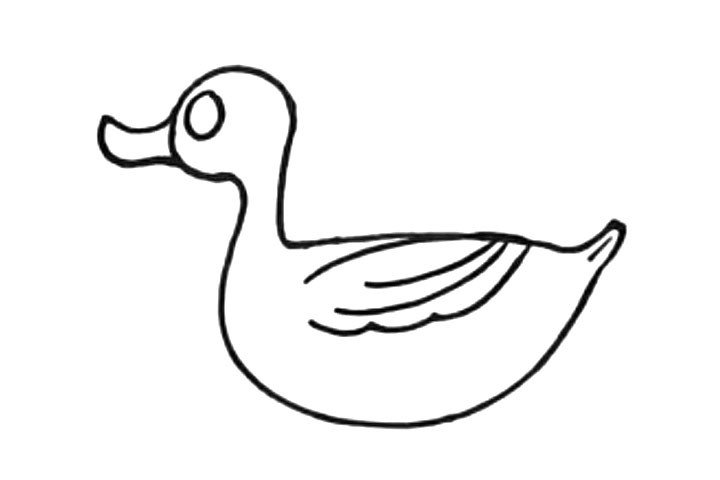 4.画出鸭子的翅膀。