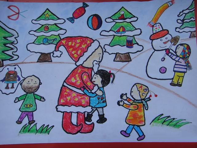 儿童画 新年心愿