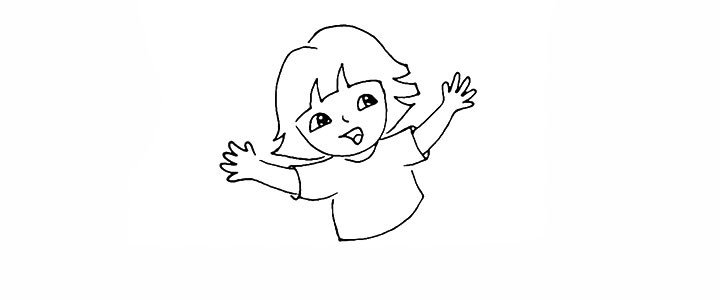 10.用线条画出剩下的衣服部分。