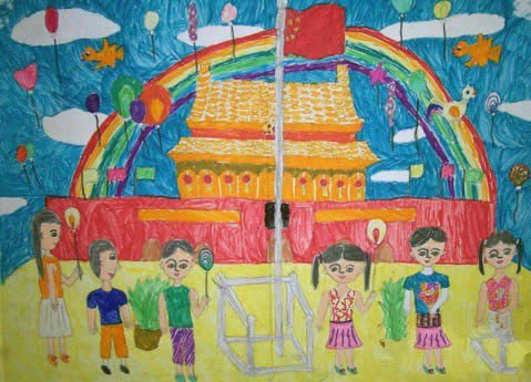 国庆节67年图画 幼儿国庆节图画作品