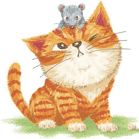 可爱的动物漫画之猫和老鼠