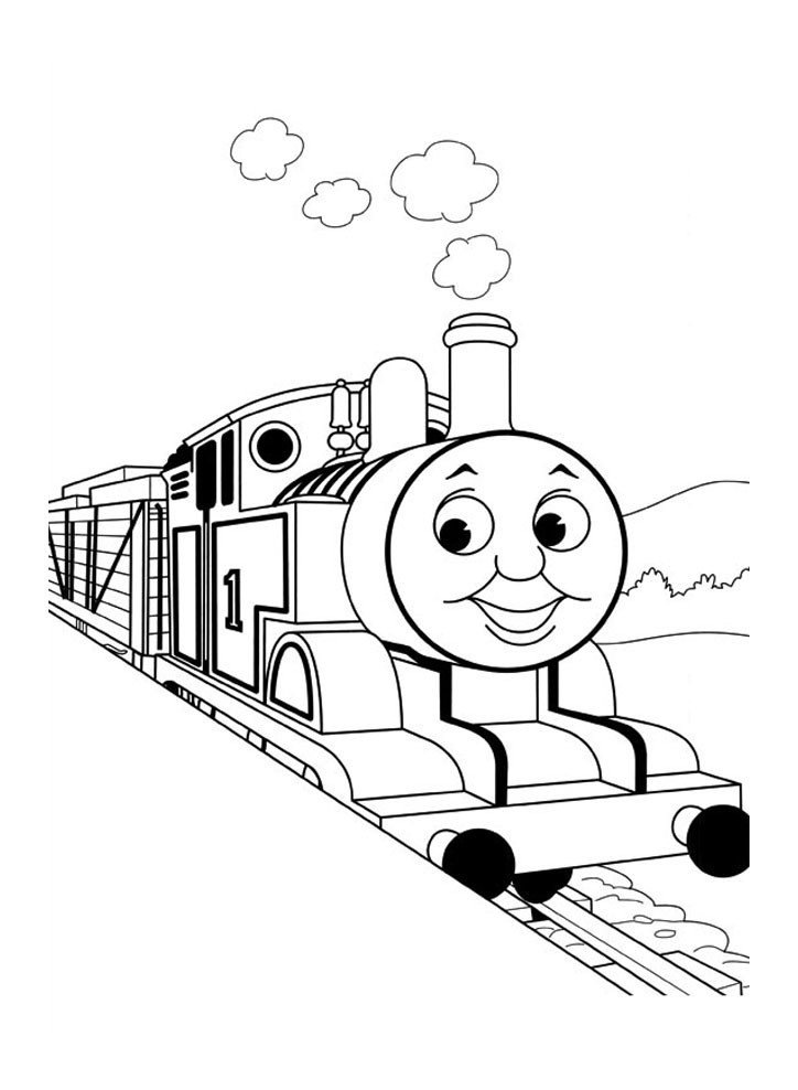 托马斯小火车填色画4