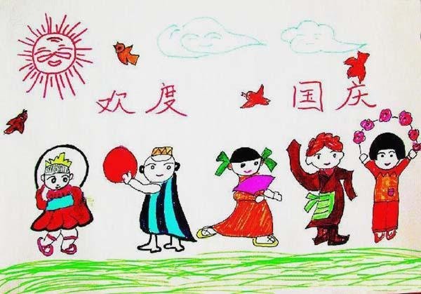 幼儿欢度国庆儿童画作品