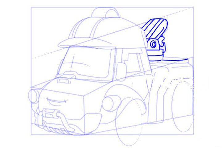 步骤七：画工程车后面的工具