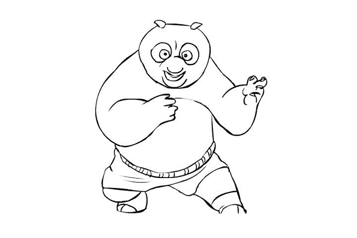 功夫熊猫中的阿宝简笔画1