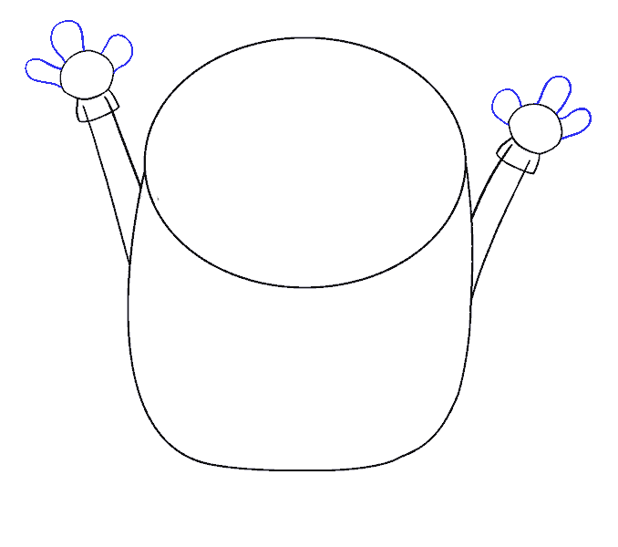 步骤5：在每个圆圈上画三个手指。