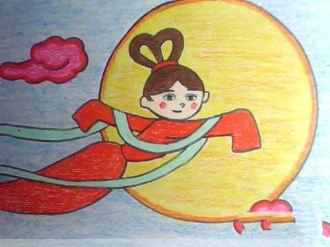 中秋节主题儿童画-嫦娥姐姐