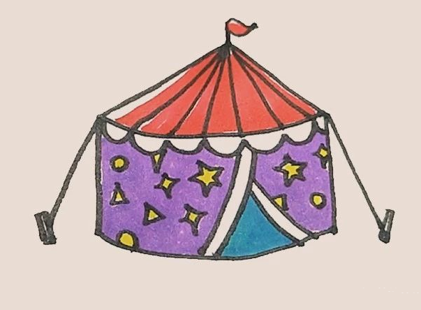 简笔画之马戏团帐篷