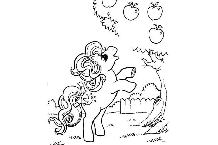 摘苹果的小马宝莉简笔画1