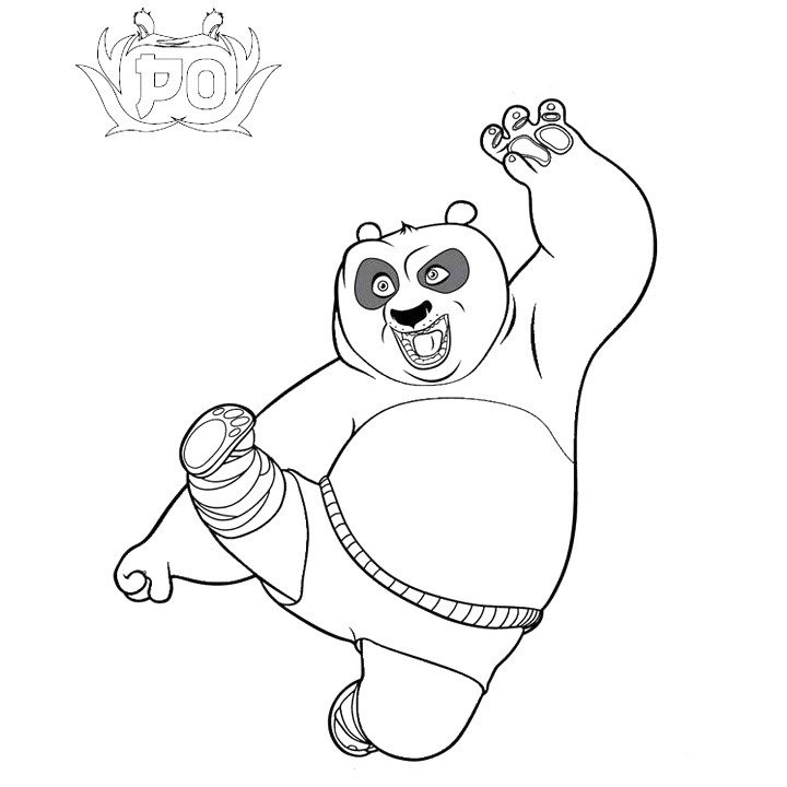 功夫熊猫中的阿宝简笔画6