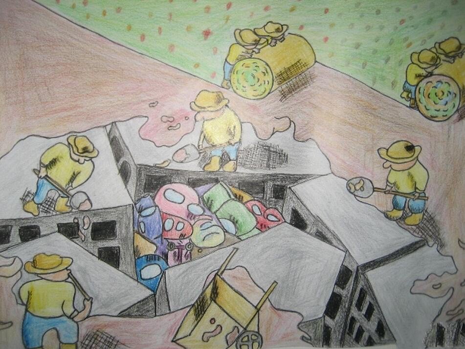 劳动人民最可爱五一劳动绘画作品赏析